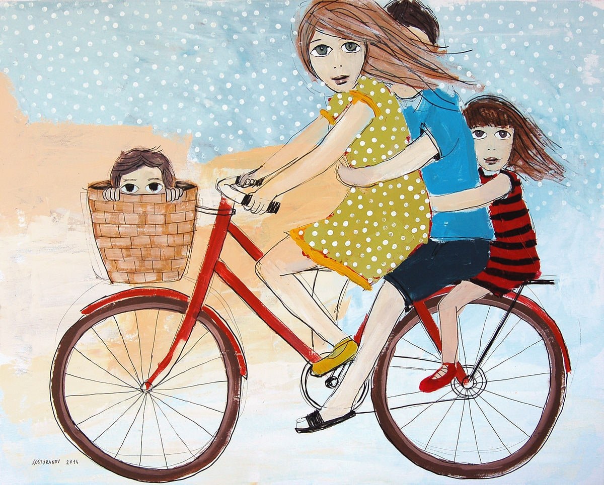 Bicycle ride Painting