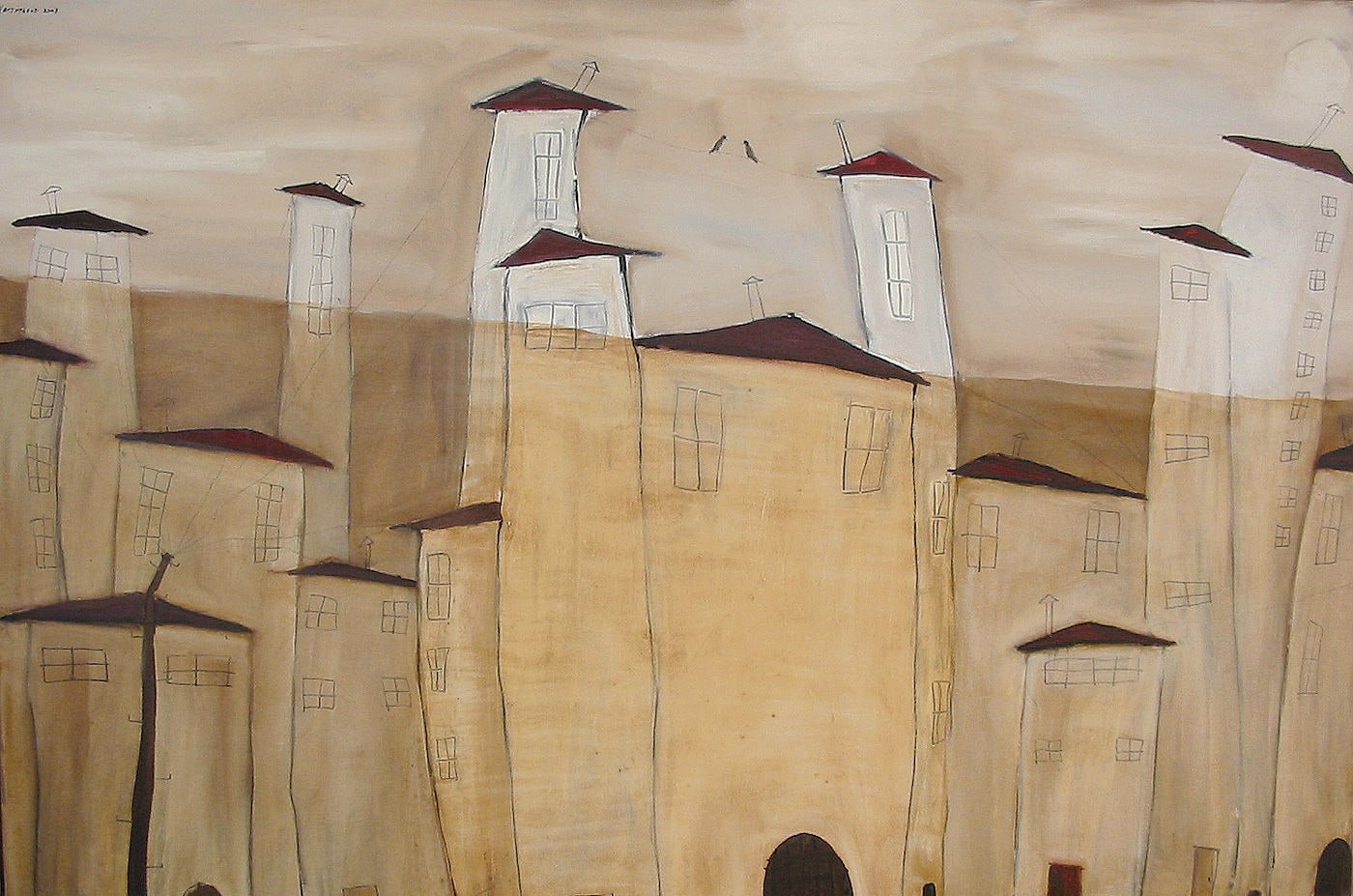 The city in shadow Painting