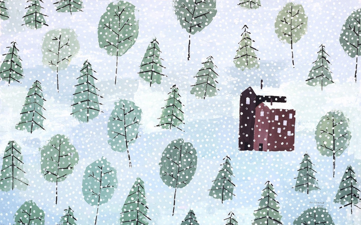 Winter love Painting