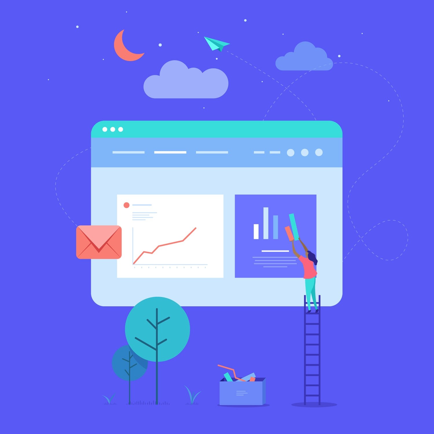 Flat Illustrations for Web and Mobile APP, image 1