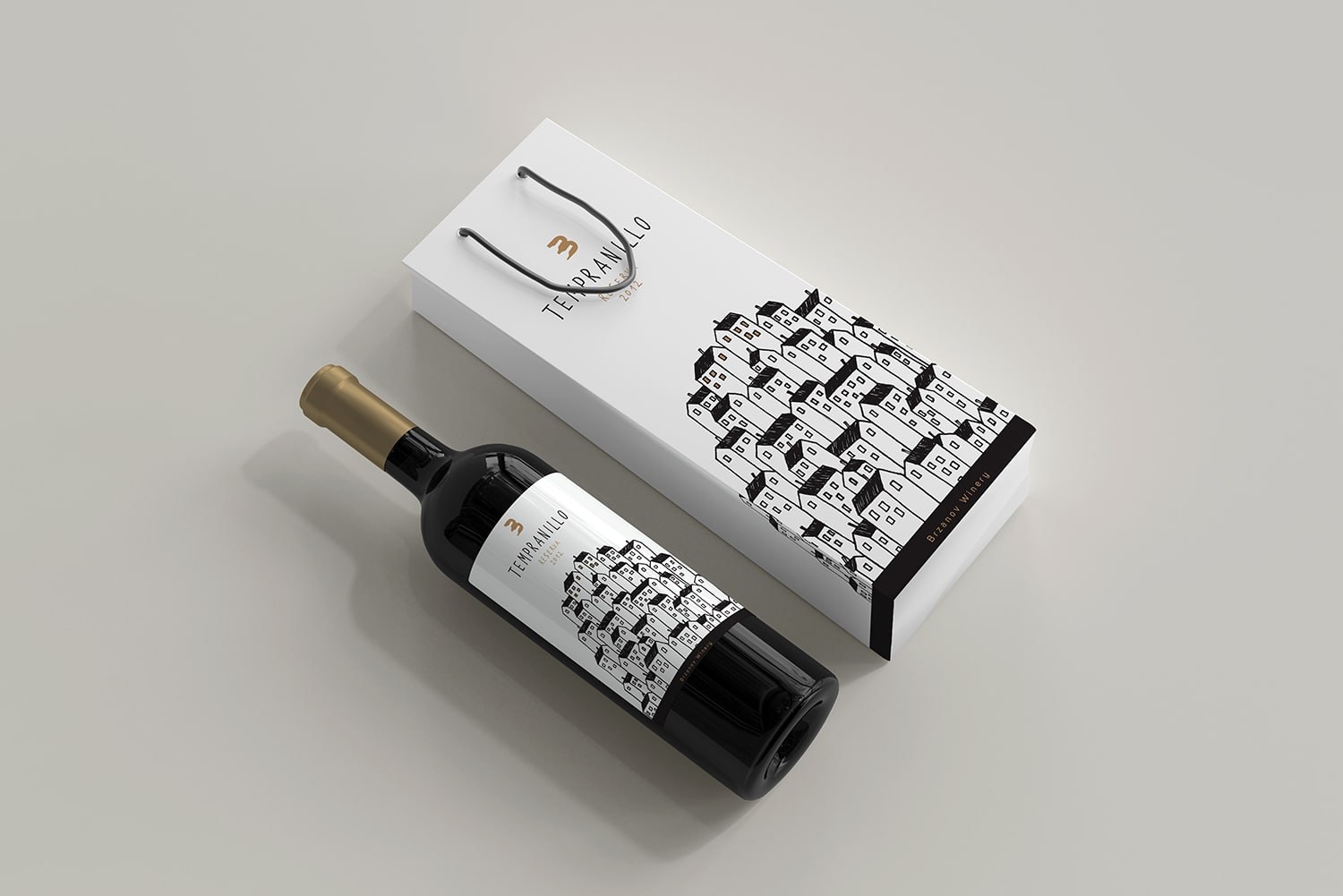 Brzanov Wine Bottle Label Illustration & Design, image 1