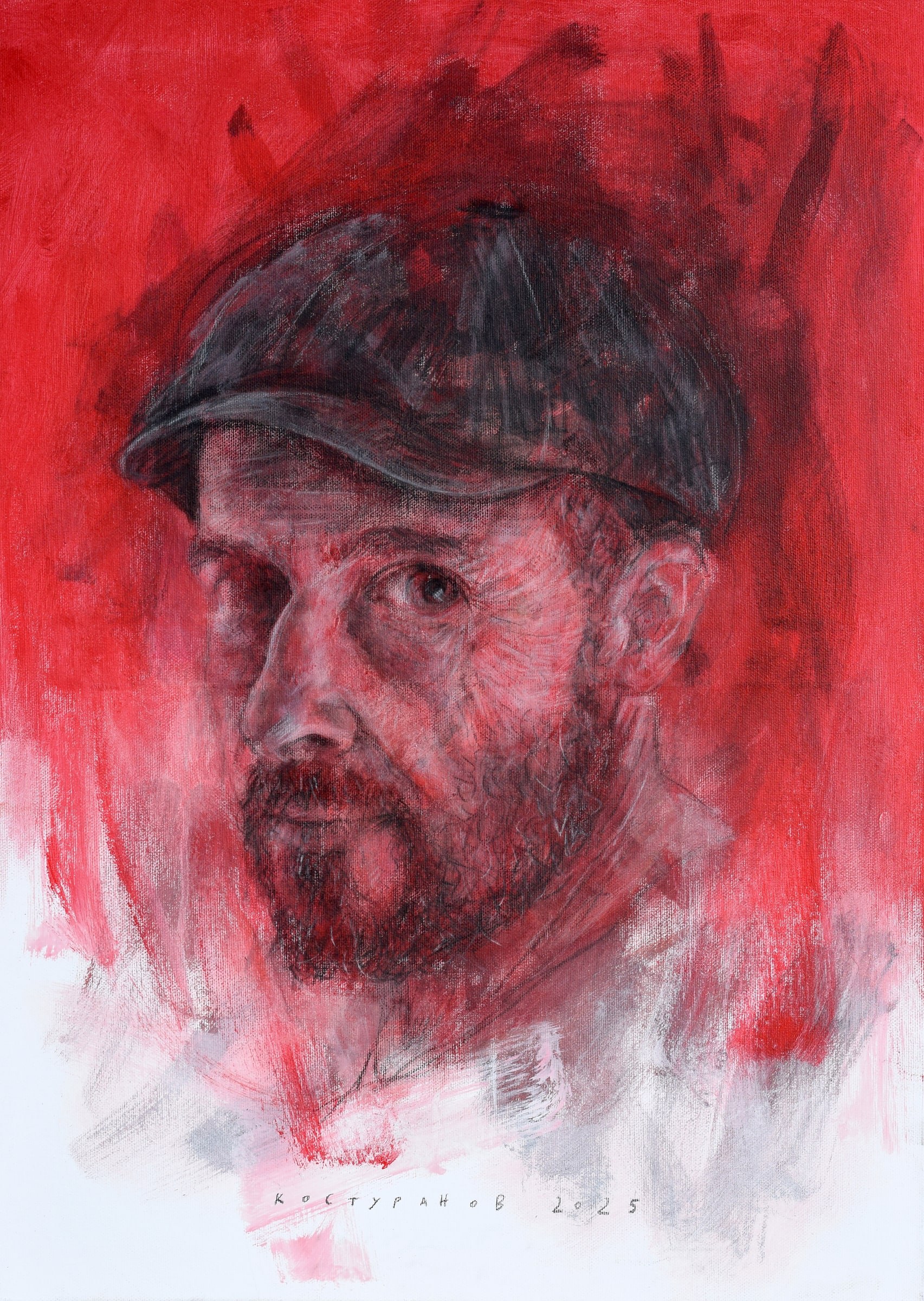 Portrait in red Painting