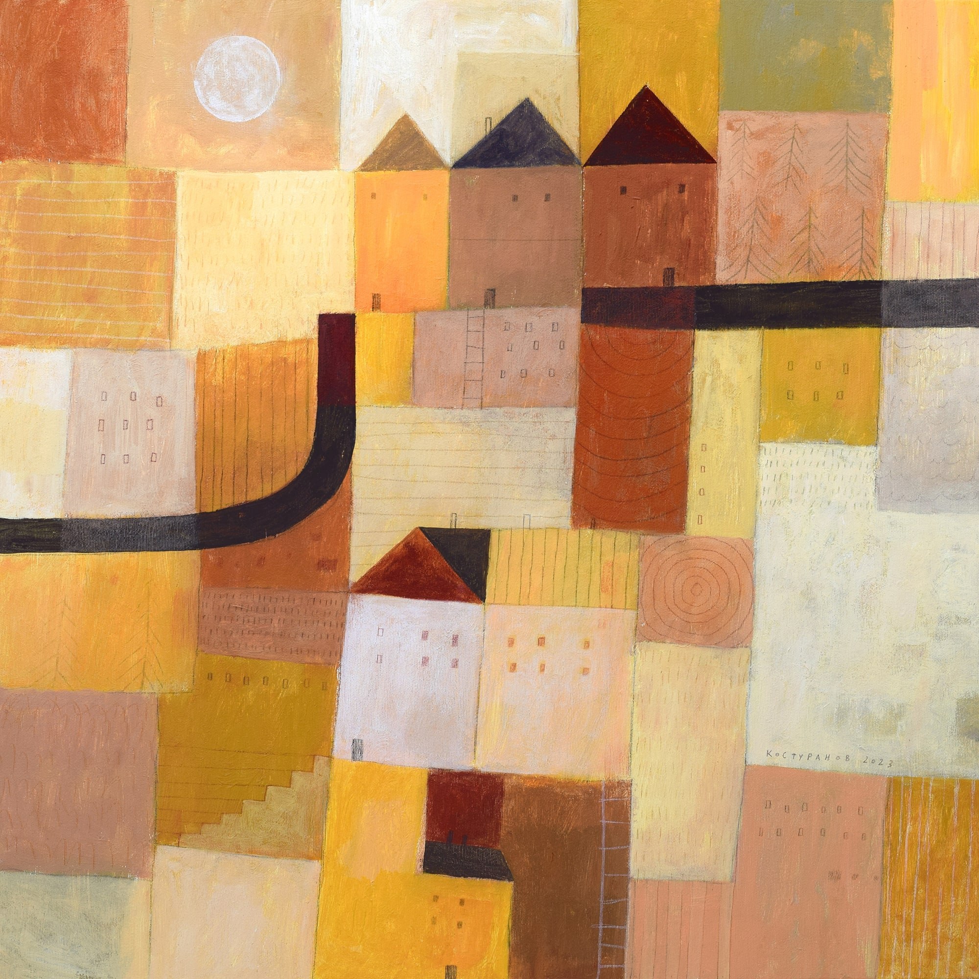 The sunny side of town Painting
