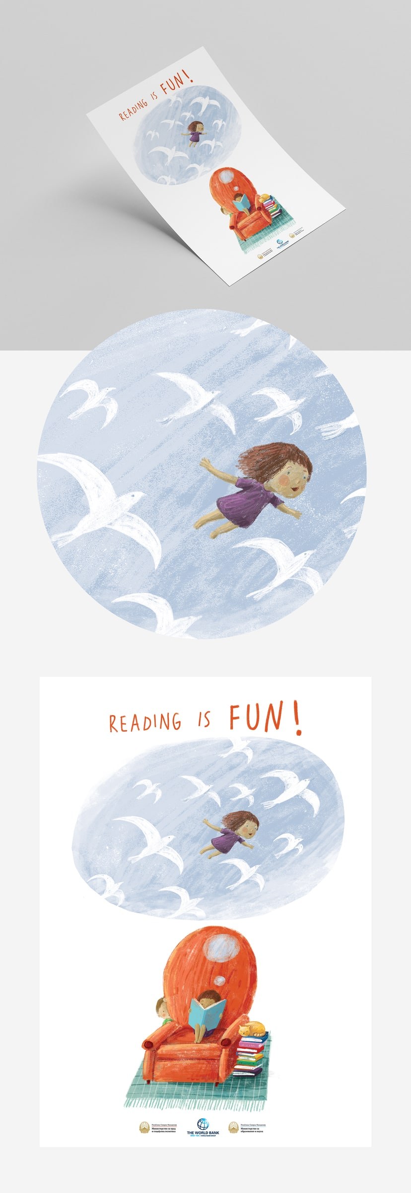 World Bank campaign illustrations - Reading is fun!, image 3