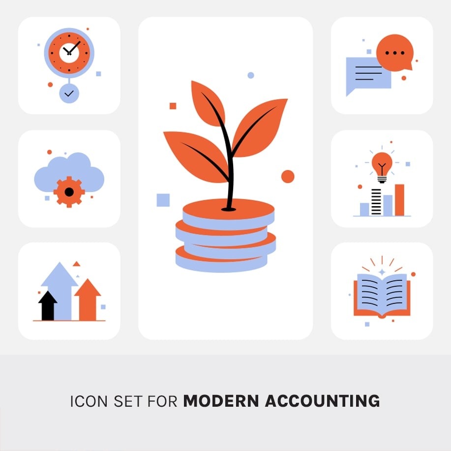 Custom Icon Set for Modern Accounting
