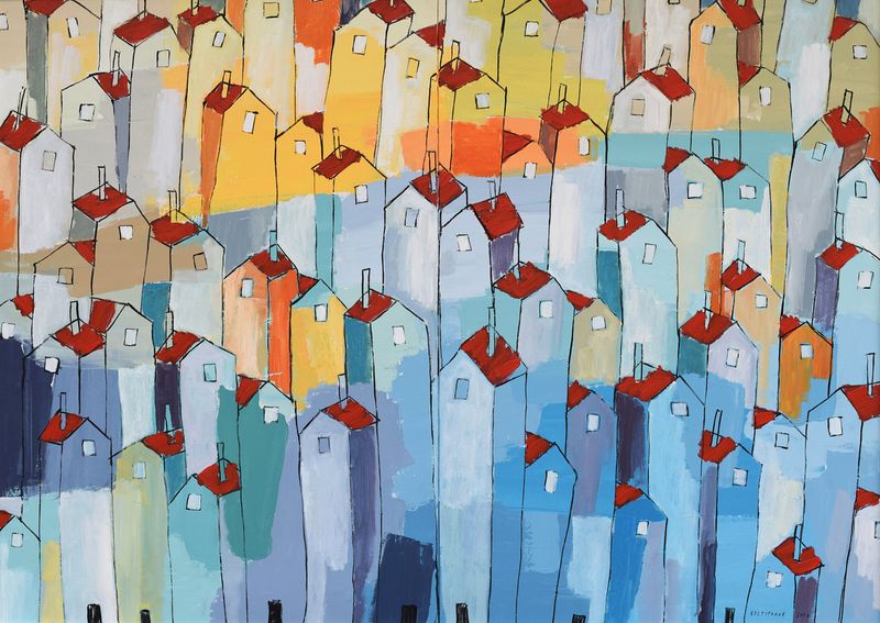 Flock of houses Paintings