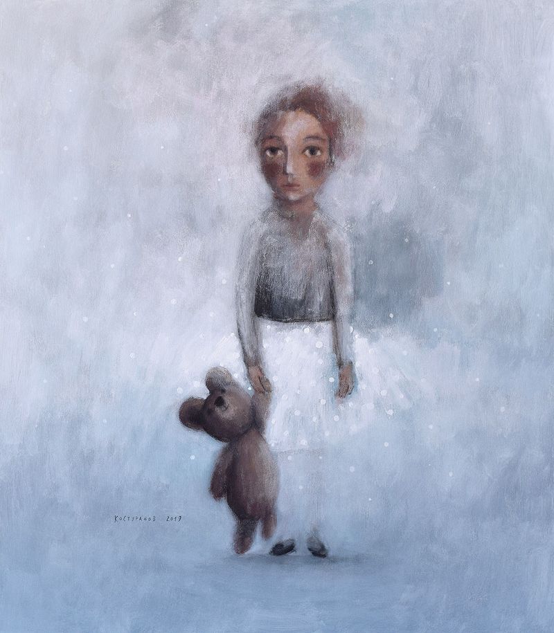 Girl and Bear Paintings