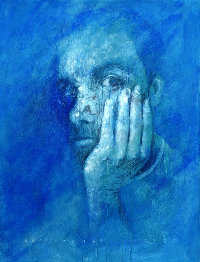 Portrait in blue Paintings