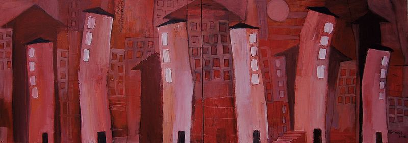 Red city Paintings