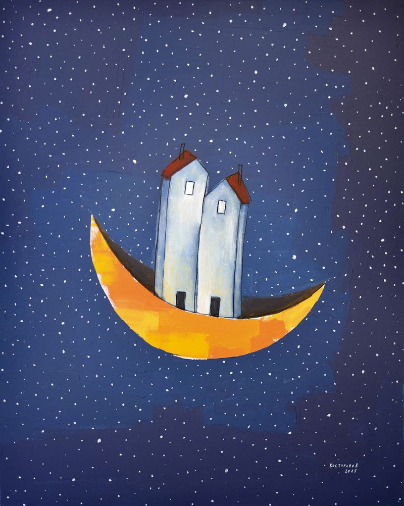 Sail to the moon Paintings