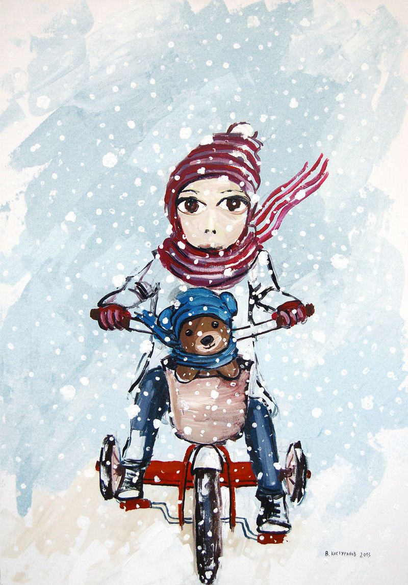 Snowy ride Paintings