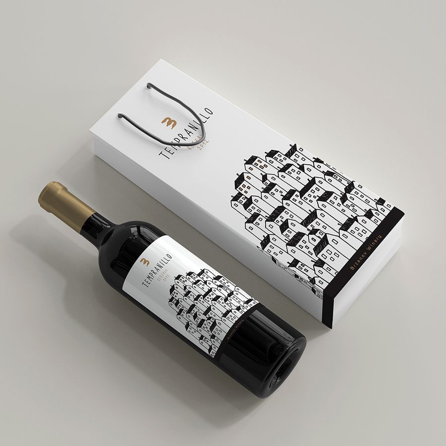 Brzanov Wine Bottle Label Illustration & Design