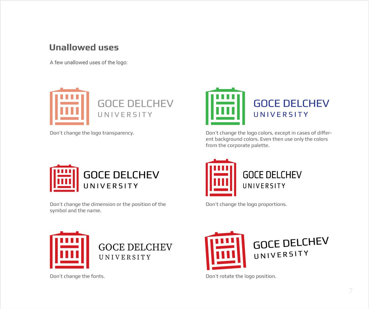 Goce Delchev University Logo & Brand Guidelines Book Illustration 14
