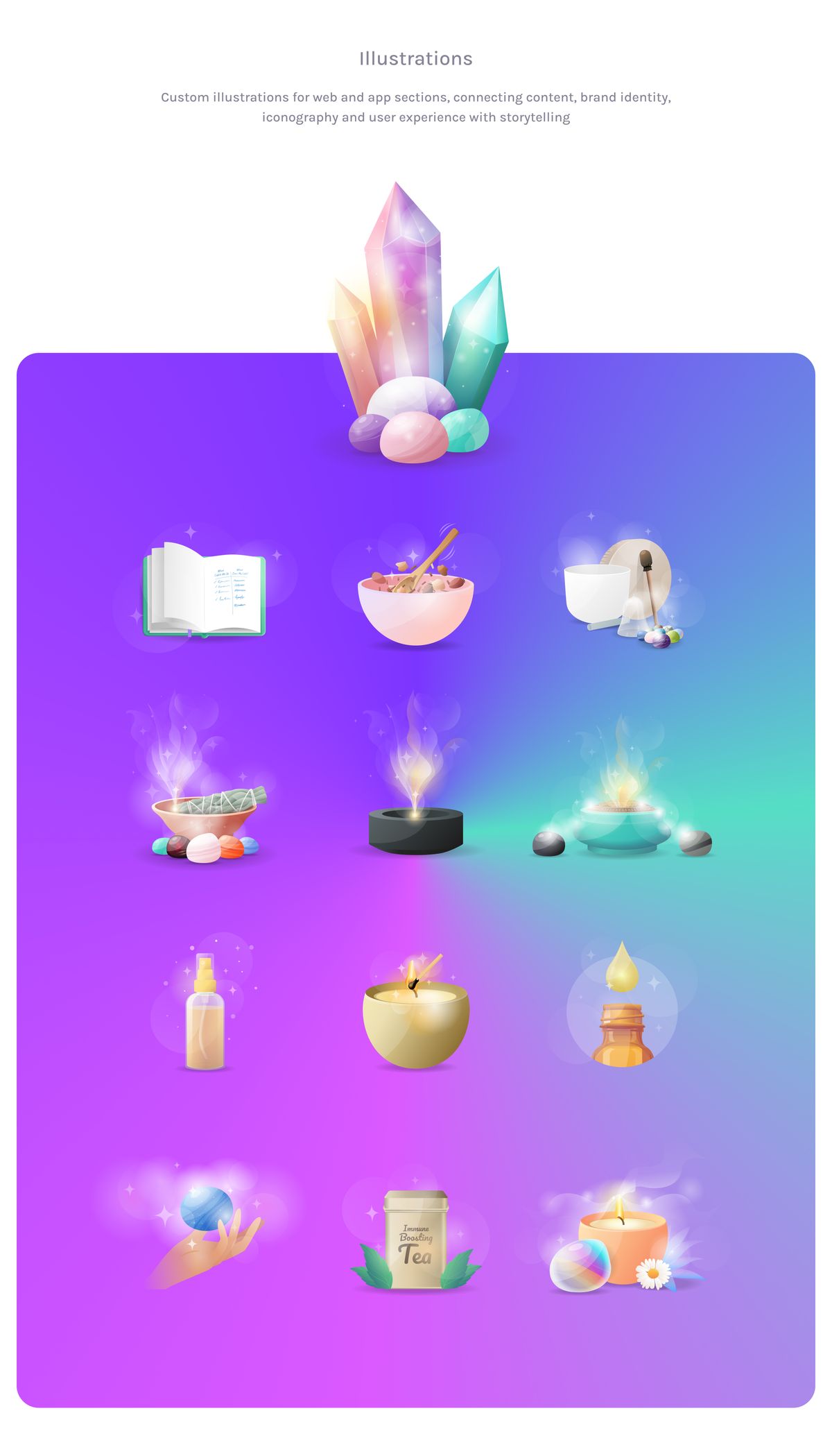 Aura Child – Icon System & Visual Language Book Illustration 10