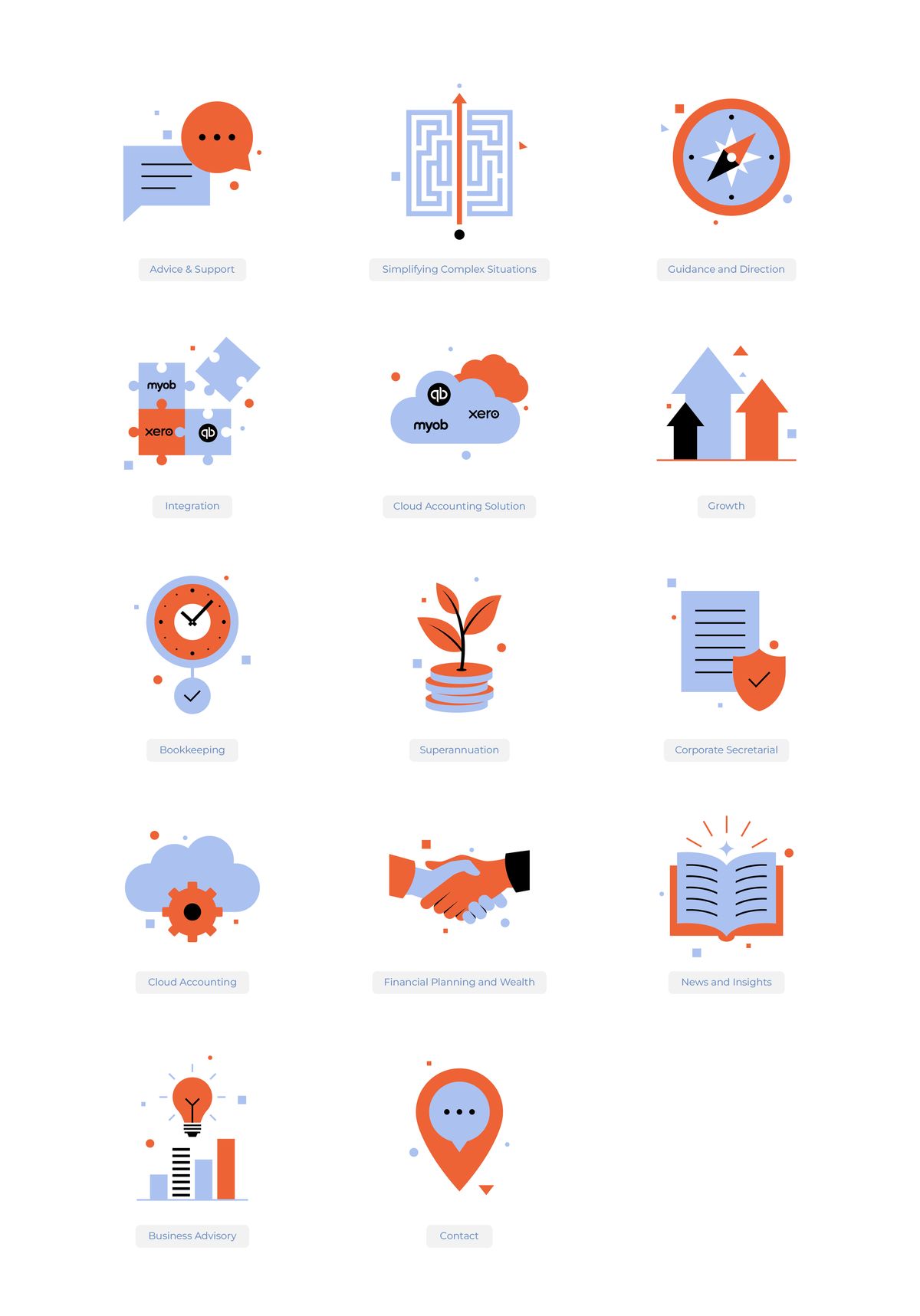 Custom Icon Set For Modern Accounting Book Illustration 1