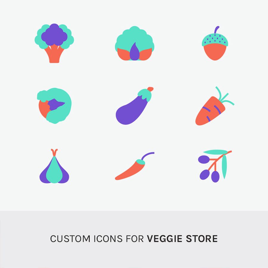 Custom Icons for Veggie Store